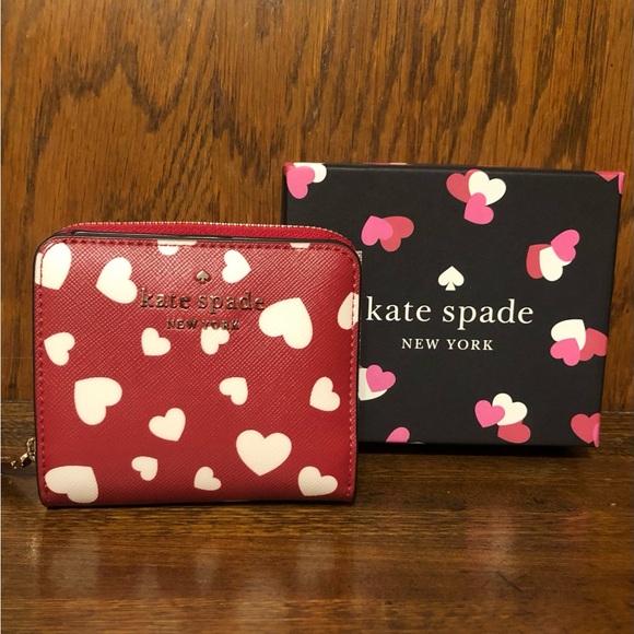 NWT/NIB-Kate Spade-SET-Staci Heart Pop Sm Bifold Wallet & Heart Coin Purse-$218 - Picture 2 of 16